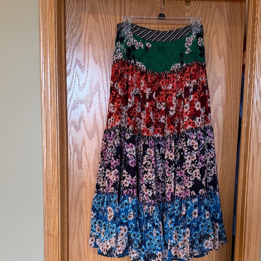 Floral Patchwork Maxi Skirt